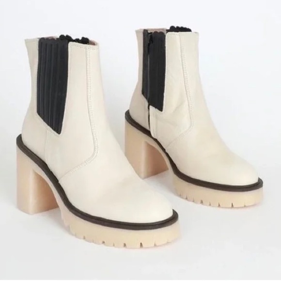 Free People James White Leather Chelsea Boots Women’s Size 7 - Picture 1 of 11